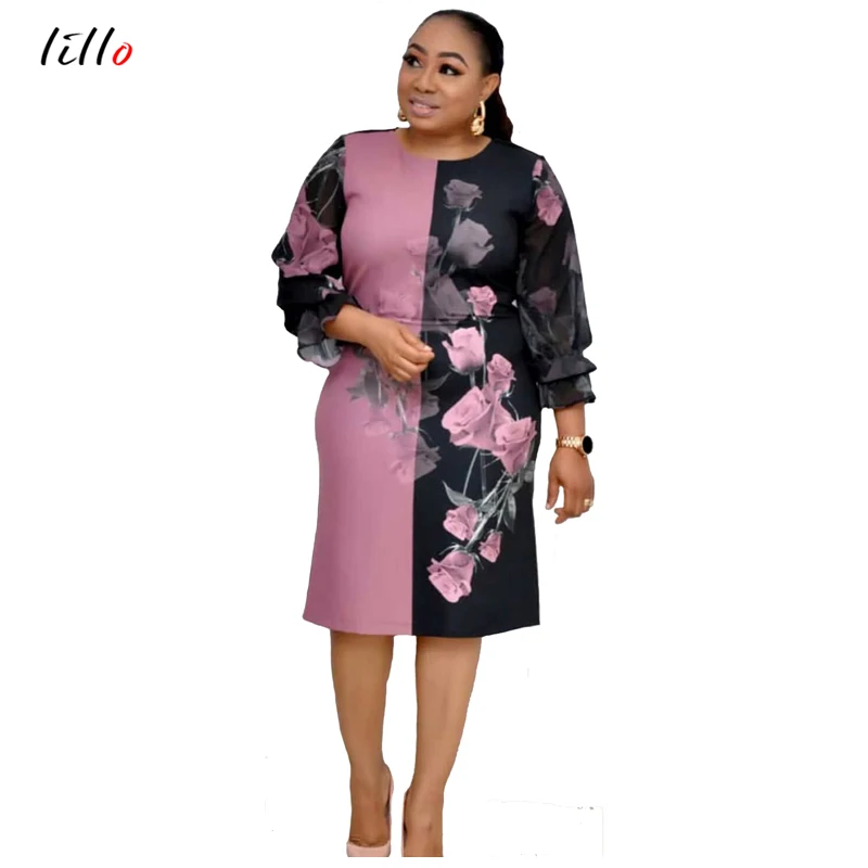 Африканская одежда шифоновое платье с вышивкой элегантное тонкое модное для