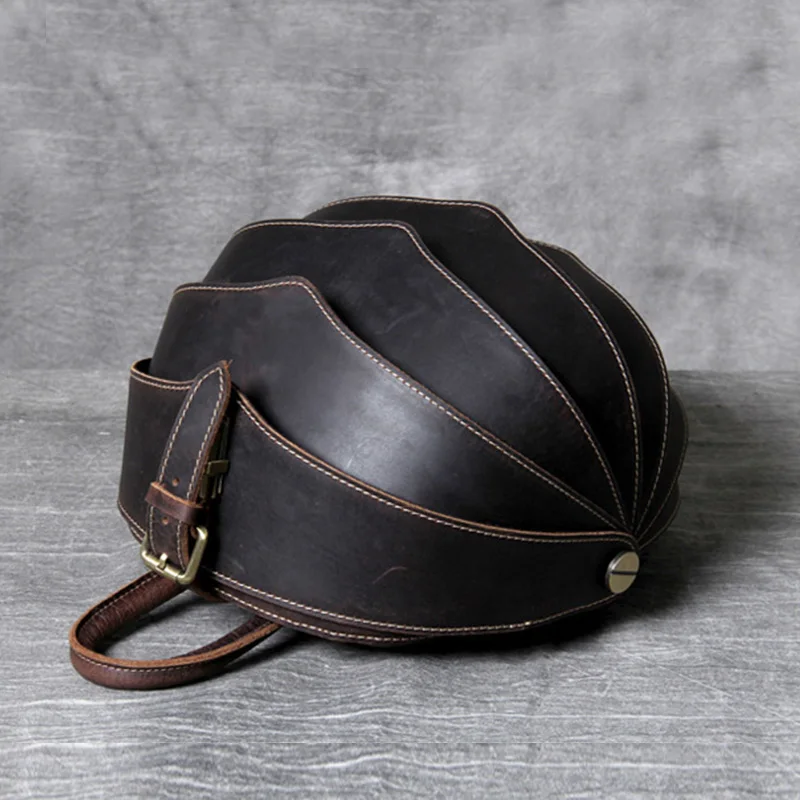 Deep Brown(25cm) Ручной работы личность Жук кожаный рюкзак для обувь для мужчин и женщин Творческий верхний слой кожи рюкзак-панголин amazon - Цвет: Deep Brown(25cm)
