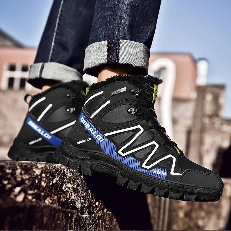 Winter Warm Fur Male Shoes For Men Adult Casual Sneakers Comfortable outdoor Popular cotton shoes