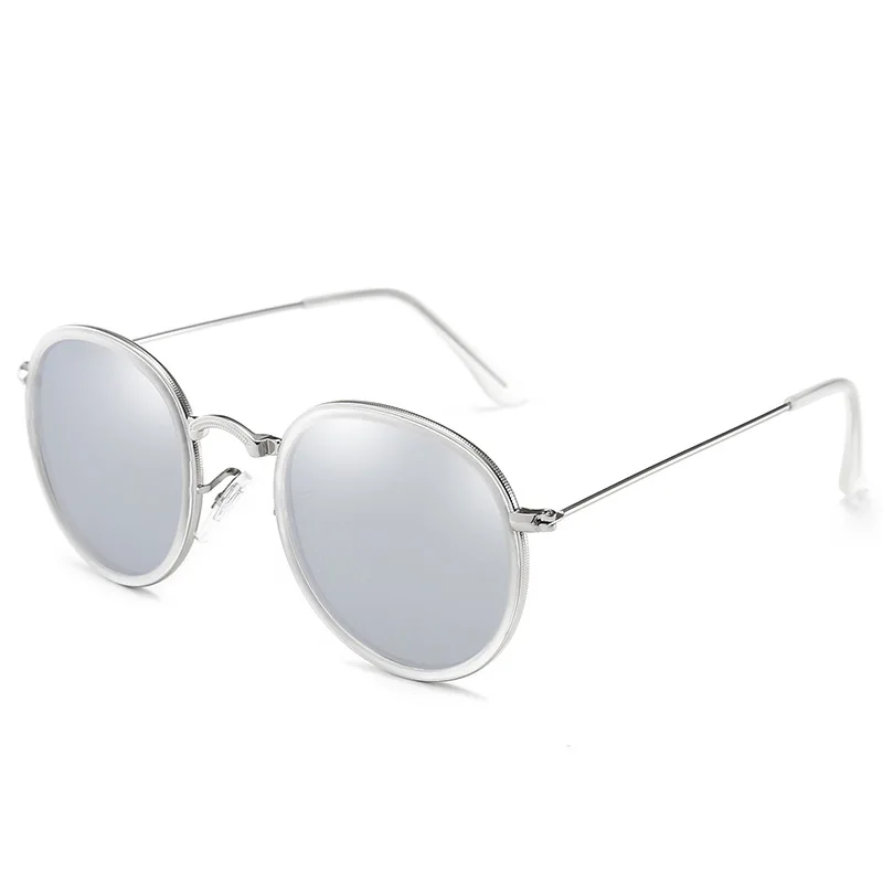 SIMPRECT, поляризационные женские солнцезащитные очки, rb, фирменный дизайн, круглые солнцезащитные очки, Ретро стиль, Ретро стиль, солнцезащитные очки, водительские Оттенки для женщин - Цвет линз: silver-mirror silver