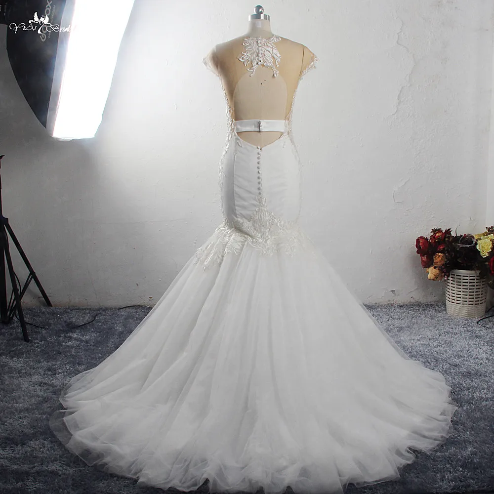RSW1551 Новая африканская с аппликацией бисером и рукавами-крылышками Abito Da Sposa русалка сексуальная прозрачная открытая спина Abiti Da Sposa Vestido De Novia