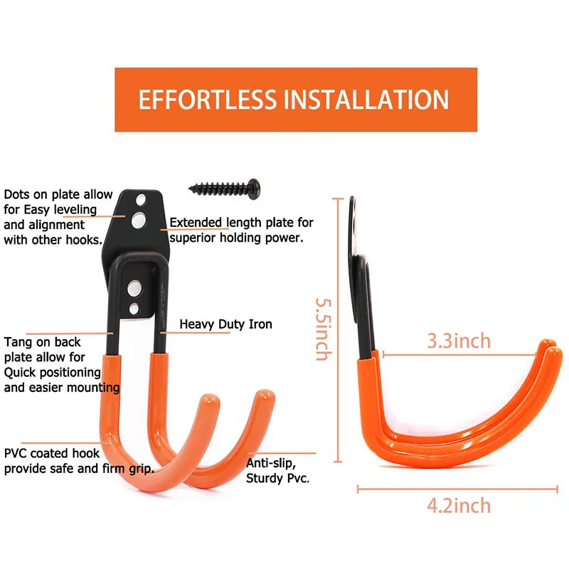 

Hot New Garage Storage Utility Double Hook, Heavy Duty Storage Tool, Large J-Shaped Hook (6 Pieces,13.9 x 10.5cm)