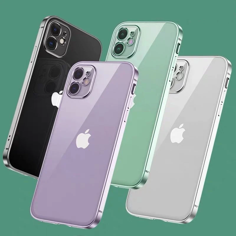Для iPhone 12 Pro Max чехол Роскошный покрытие плоский TPU для Apple iPhone12 мини мягкий