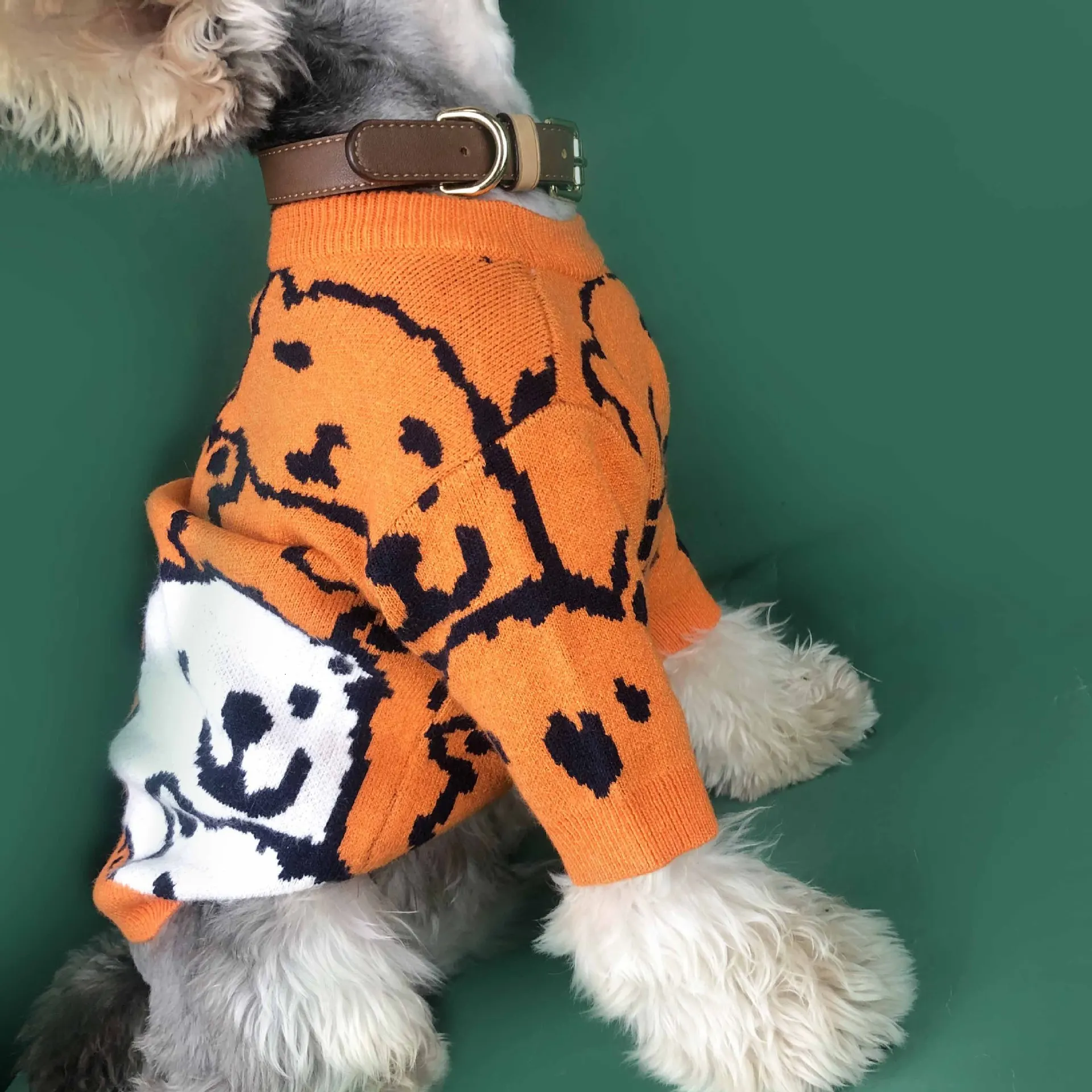 Schnauzer восхитительный свитер со щенком, теплая одежда для собак, милый свитер для собак, домашняя одежда для плюшевого мопса, свитер с рисунком бульдога
