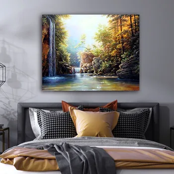 

DIY colorings pictures by numbers with waterfall painting picture drawing painting by numbers framed Home