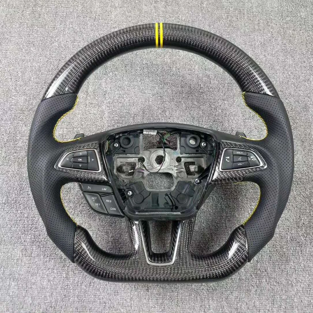 Cuatomized Real Carbon Fiber Sports Steering Wheel Alcantara Leather
