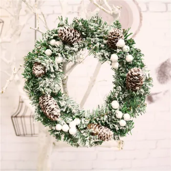 

Christmas Wreath Christmas Tree Round Bell Ornaments Handcrafted Elegant Holiday Wreath Wall Xmas Home Decoration Supplies