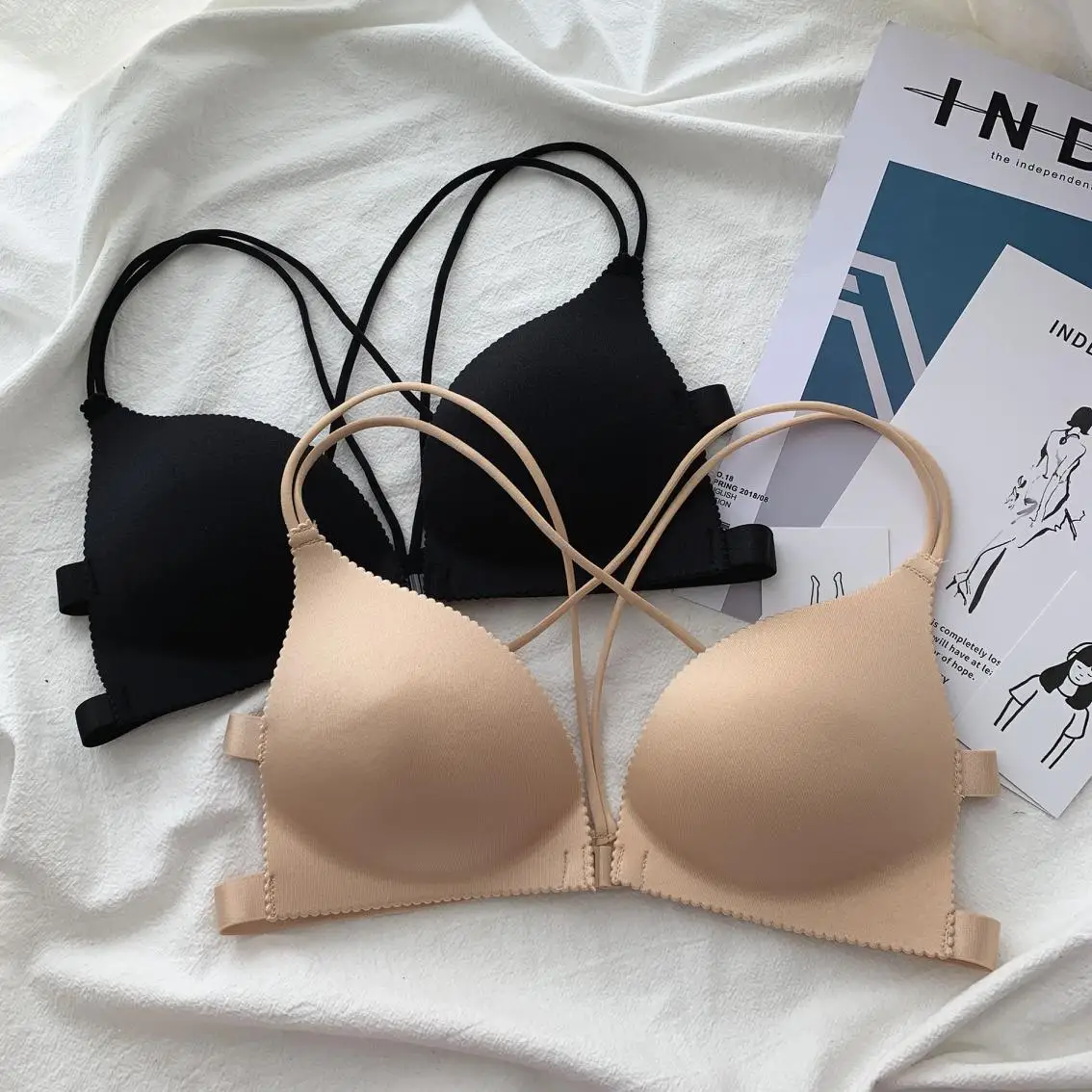 Бюстгальтер женский тонкий с глубоким v-образным вырезом | Женская одежда
