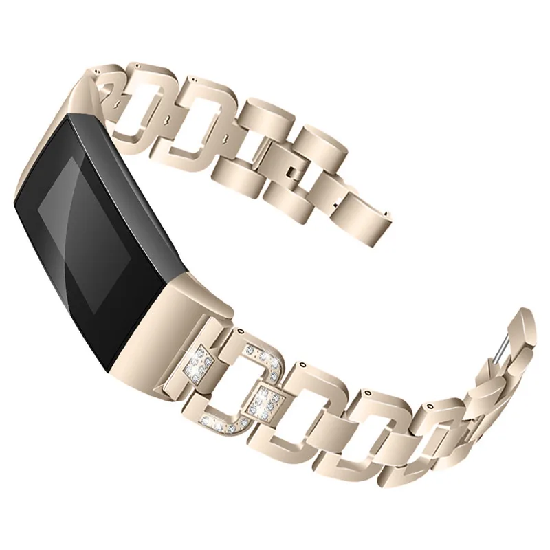 gold Модный браслет из нержавеющей стали для Fitbit Charge 3, сменный Браслет, ремешок, браслет для Fitbit Charge 2 Charge 3, ремешок - Цвет: gold