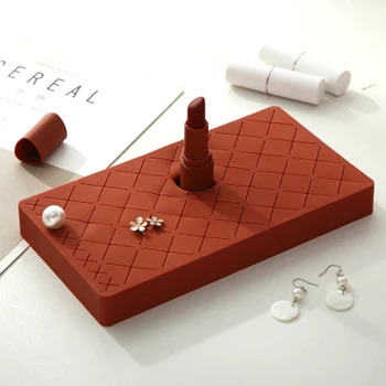 

36 Grid Silicone Lipstick Storage Box Makeup Organizer Cosmetic Display Stand Make -up Brush Eyebrow Pencil Holder For Cosmetics