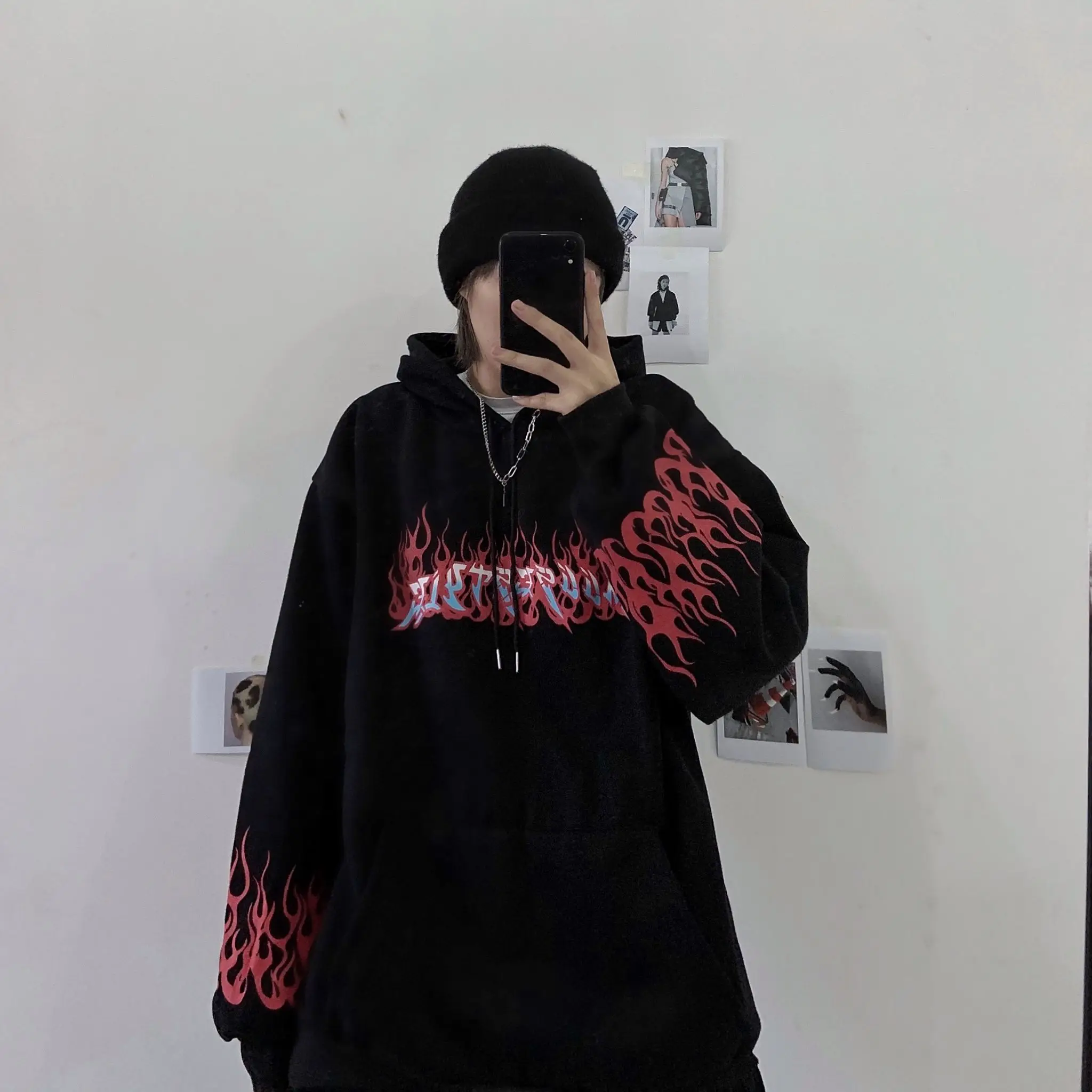 oversized harajuku hoodie streetwear plus size winter clothes sweatshirt women korean style tops print long sleeve Pullovers