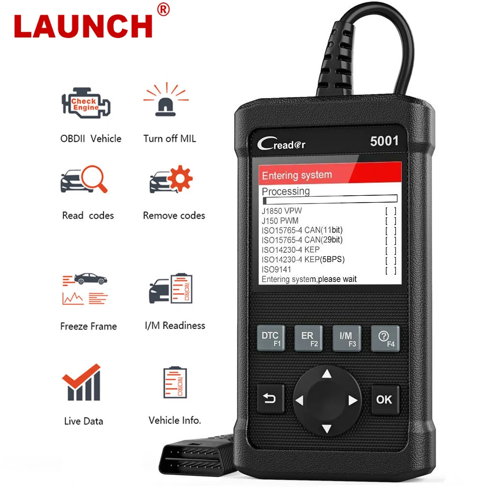 

LAUNCH X431 CR5001 OBD2 Scanner Engine Automotive Scanner Code Reader ODB2 Car Diagnostic Tool Free Update Multilingual PK KW850