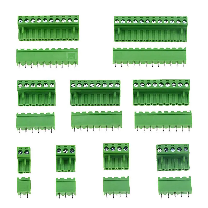 

10sets HT5.08 Straight 2 3 4 5 6 7 8 9 10 12 pins Terminal plug type 300V 10A 5.08mm pitch PCB connector screw terminal block