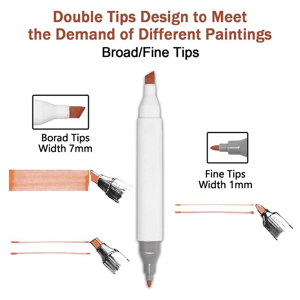 TOUCHFIVE 24 цвета кожи набор тонов художественные Маркеры Ручка художника двойная голова на спиртовой основе кисть манга ручка для окрашивания