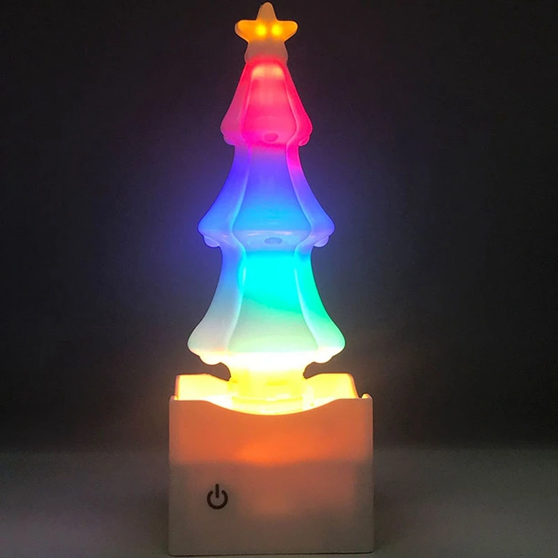 

New-Christmas Tree Lamp Colorful Night Light LED USB Charging Festival Atmosphere Contact Switch Crystal