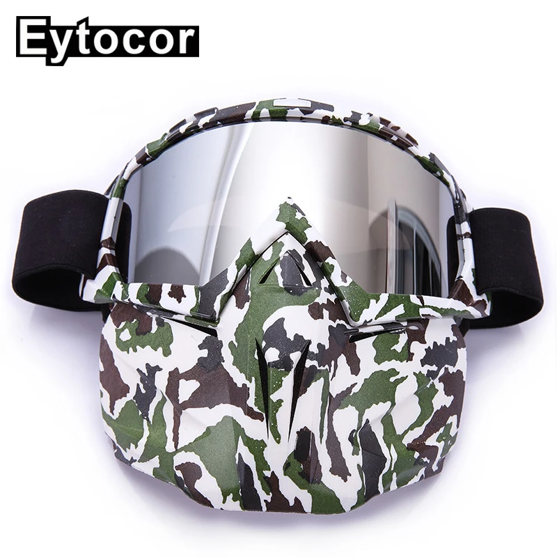 EYTOCOR анти-ветер зимние ветрозащитные очки для катания на лыжах Сноуборд очки для мужчин и женщин мотокросса солнцезащитные очки с маской для лица - Цвет: C08