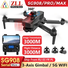 Zll SG908 Camera Drone 4K Professionele SG908MAX Rc Afstand 3Km 3-Axis Gimbal Stabilizer Borstelloze 5G wifi Gps Quadcopter Dron
