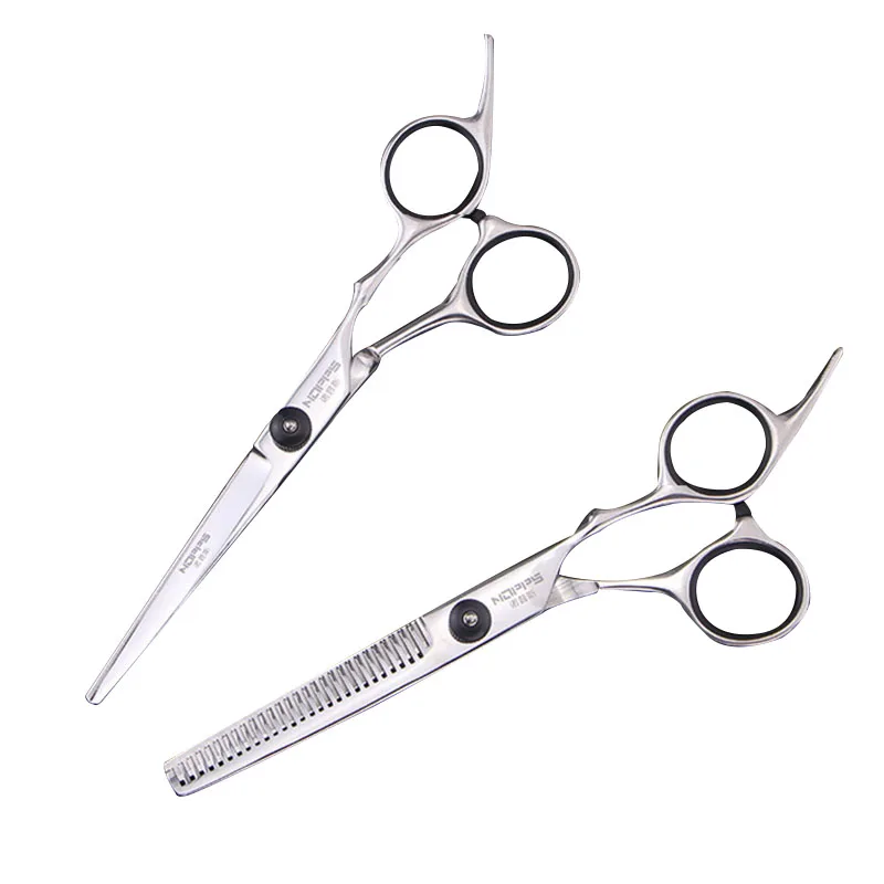 

Professional Hair Scissors Black Screw Cap Cut 6 Inch Hairdressing Scissors For Adult Children Flat Shears Thinning Scissors