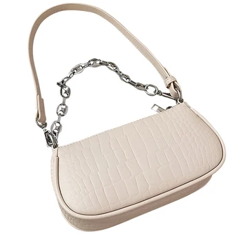 

Women with chain crocodile pattern fashion bread bag vintage PU leather small