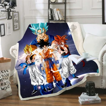 

Newest Anime Dragon Ball 3D Printed Sherpa Blanket Couch Quilt Cover Travel Bedding Outlet Velvet Plush Throw Fleece Blanket 010