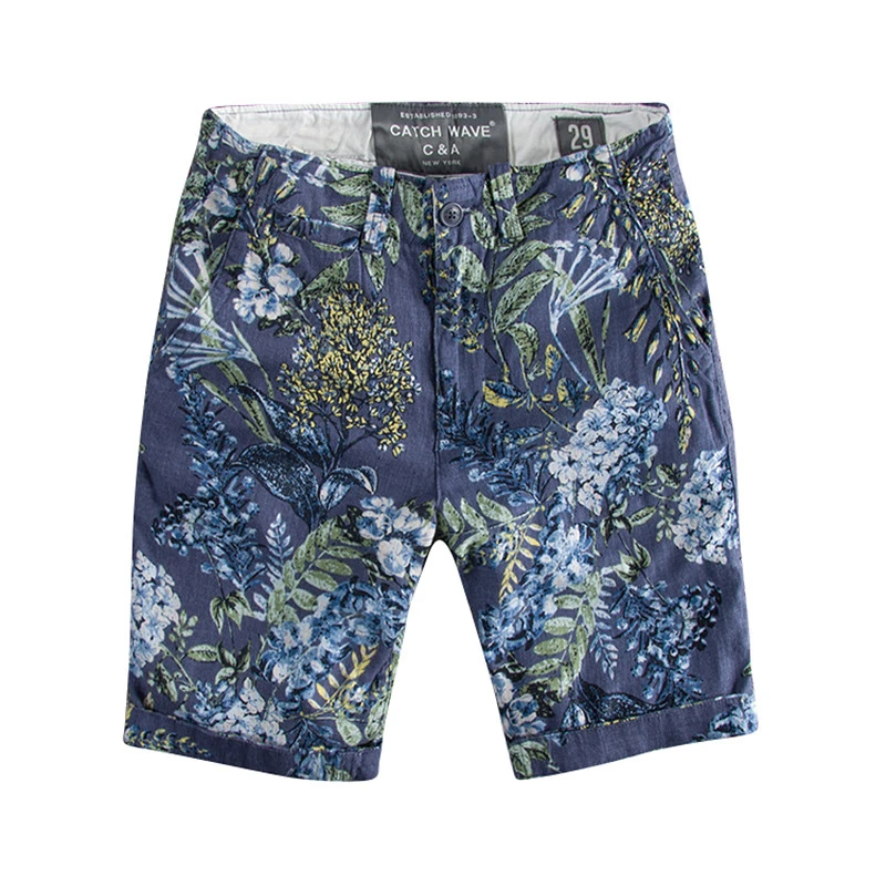 

Japanese Harajuku Inside Drawstring Floral Linen Shorts for Men Urban Boys Summer Casual Linen Floral Shorts Plus Size