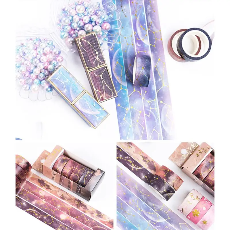 Звездное небо вишня цветы васи клейкая лента DIY Скрапбукинг наклейка