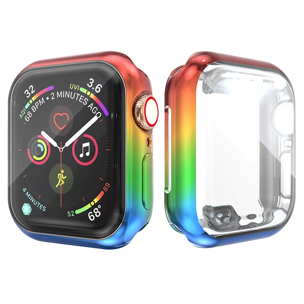 Мягкий чехол-бампер для часов с защитой экрана для Apple Watch 5 4 чехол 44 мм 40 мм высококачественные защитные аксессуары для iWatch