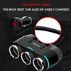 ACCNIC 2 USB Port 3 Way Car Cigarette Lighter Socket Splitter Charger DC 12~24V Cigarette Lighter Socket Black ► Photo 3/6