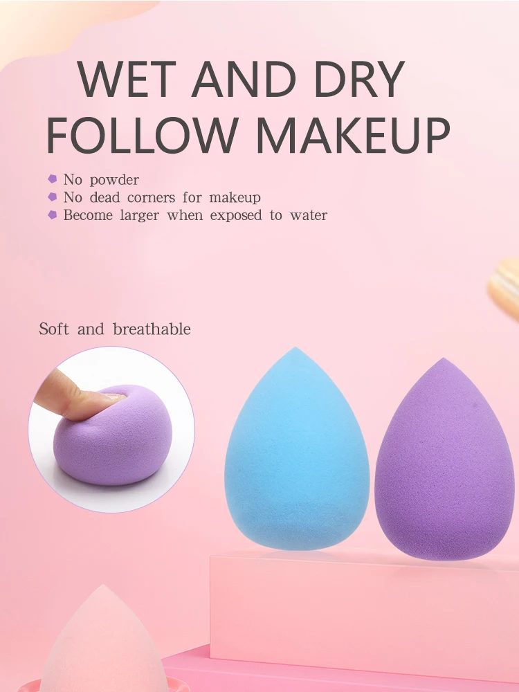 Description Picture 2 of item1 pc Makeup Sponge Water-drop Shape Foundation Concealer Sponge Mix Powder Cosmetic Puff women Make Up tools