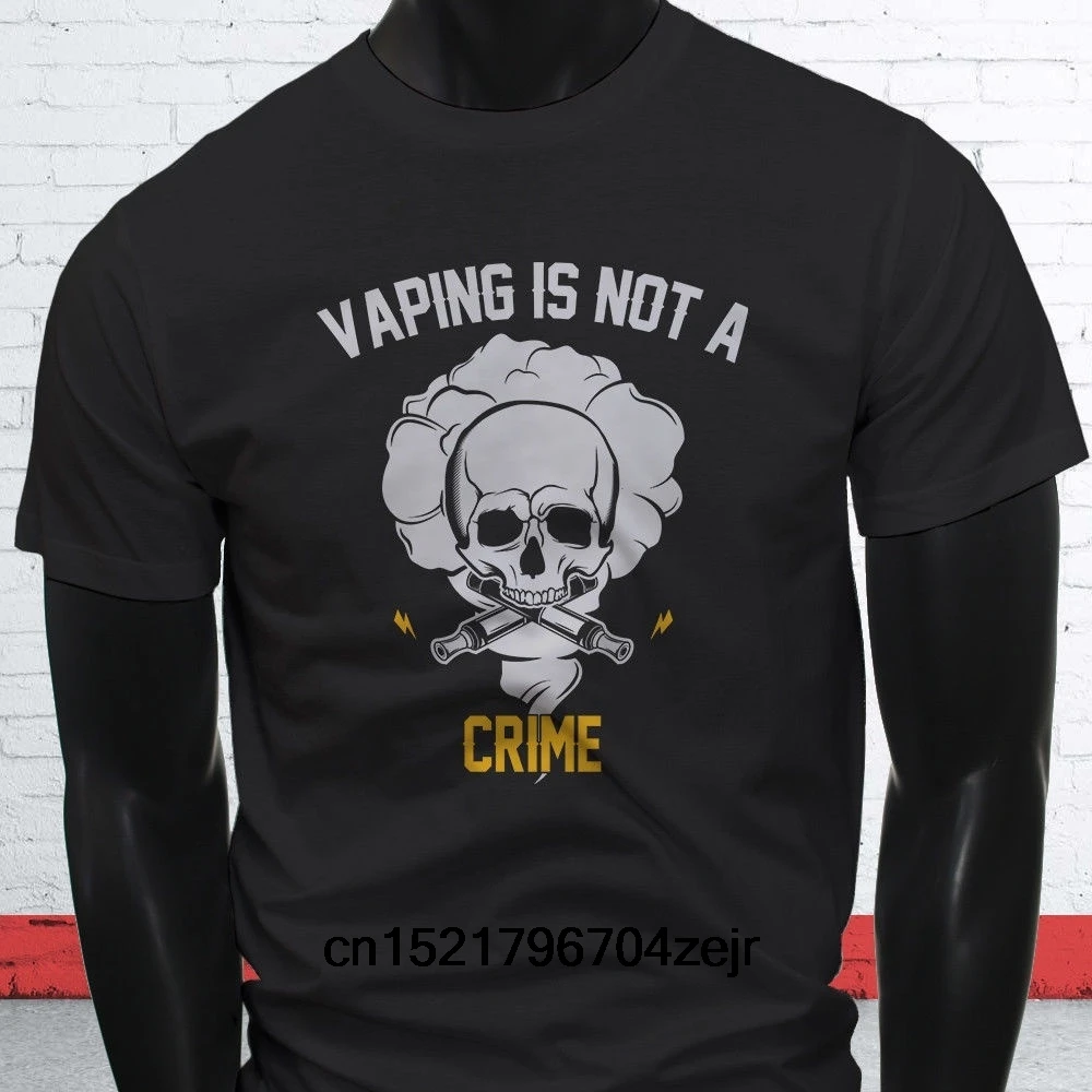 Men T shirt Vaping Is Not a Crime Smoking Vape Juice Weed Pot s Black funny t-shirt novelty tshirt women |