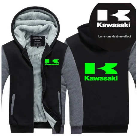 Мужские толстовки зимние утепленные мужские свитера Kawasaki для мужчин зимние толстовки пальто на молнии 02