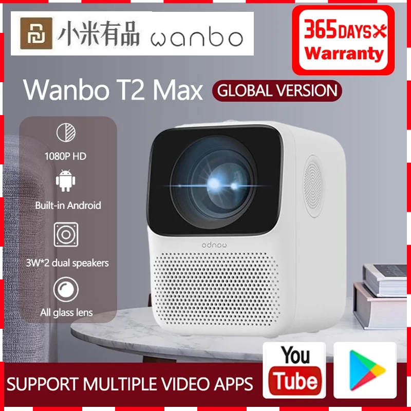 Mejor vendedor  Xiaomi-proyector LED Wanbo T2 Max Pro, versión Global, 1080P, Vertical, portátil, para cine en casa RLwqeEZEA5y