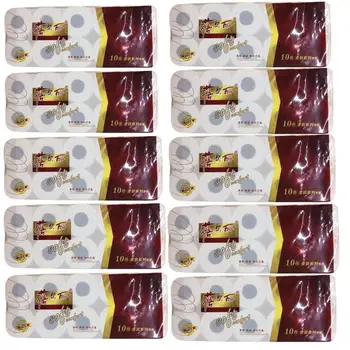 

Tissue Paper Roll Household Toilet Paper Soft And Thick practical Water Absorption Flexible portable wood pulp paper 10 roll