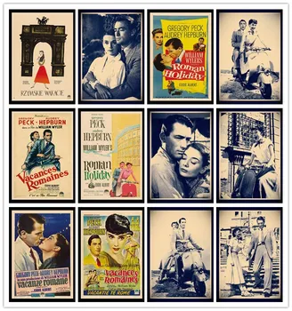 

Perfect JL Roman Holiday Classic Movie Poster Vintage Poster Wall Stickers For Living Room Home Decoration LMJR01