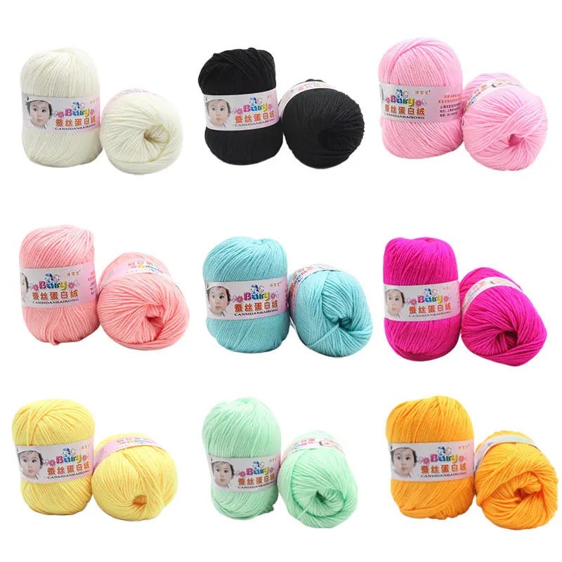 Чистый шерстяной теплый шелк кашемир детский Косынка фоторазмер 50 г|Нитки для