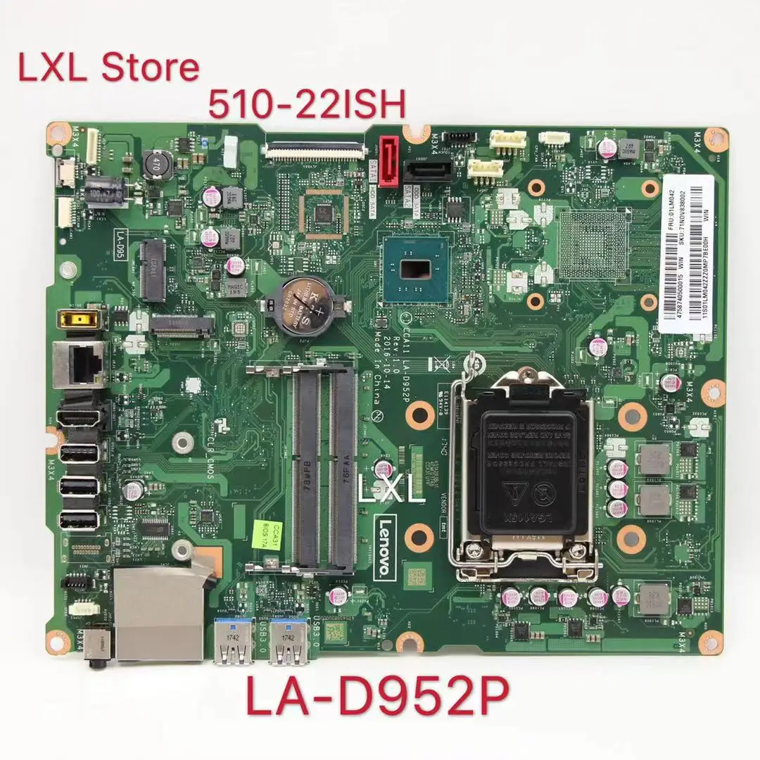 

LA-D952P for Lenovo 510-22ISH Motherboard FRU:1LM048 01LM042 Mainboard 100% testado ok