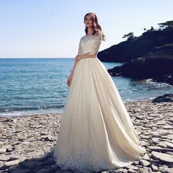 Verngo бальное свадебное платье-бохо свадебное платье для принцессы кружевное платье невесты с длинными рукавами Vestido De Noiva 2019