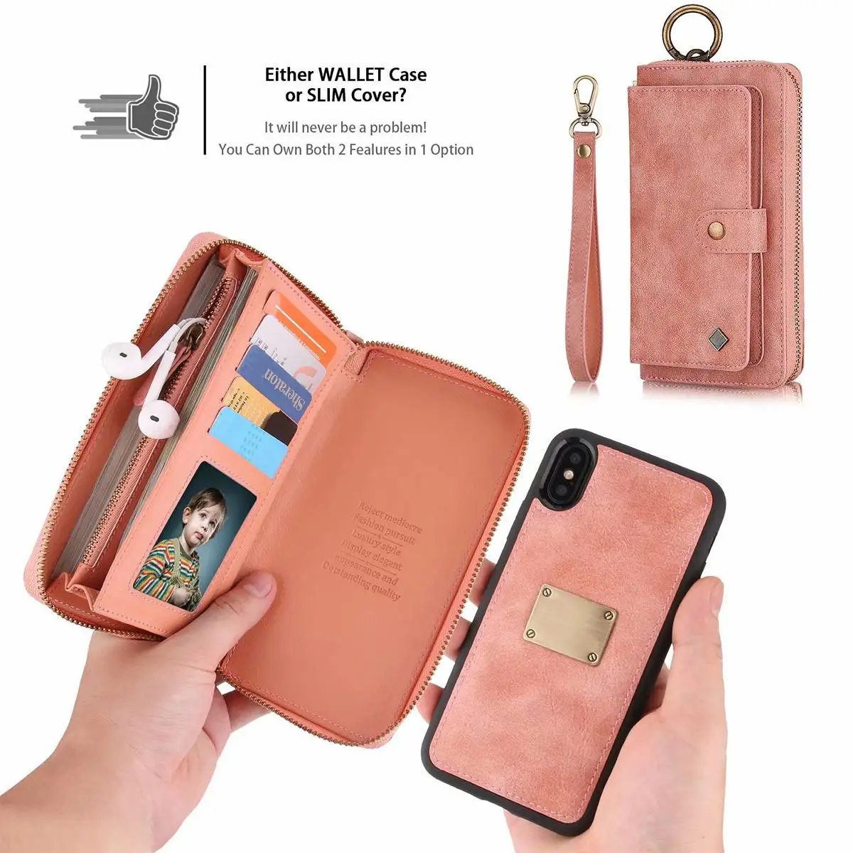 2 в 1 флип-чехол из искусственной кожи для iPhone X XR XS/XS MAX Wallet Cover Phone case для iphone X S Max XR X