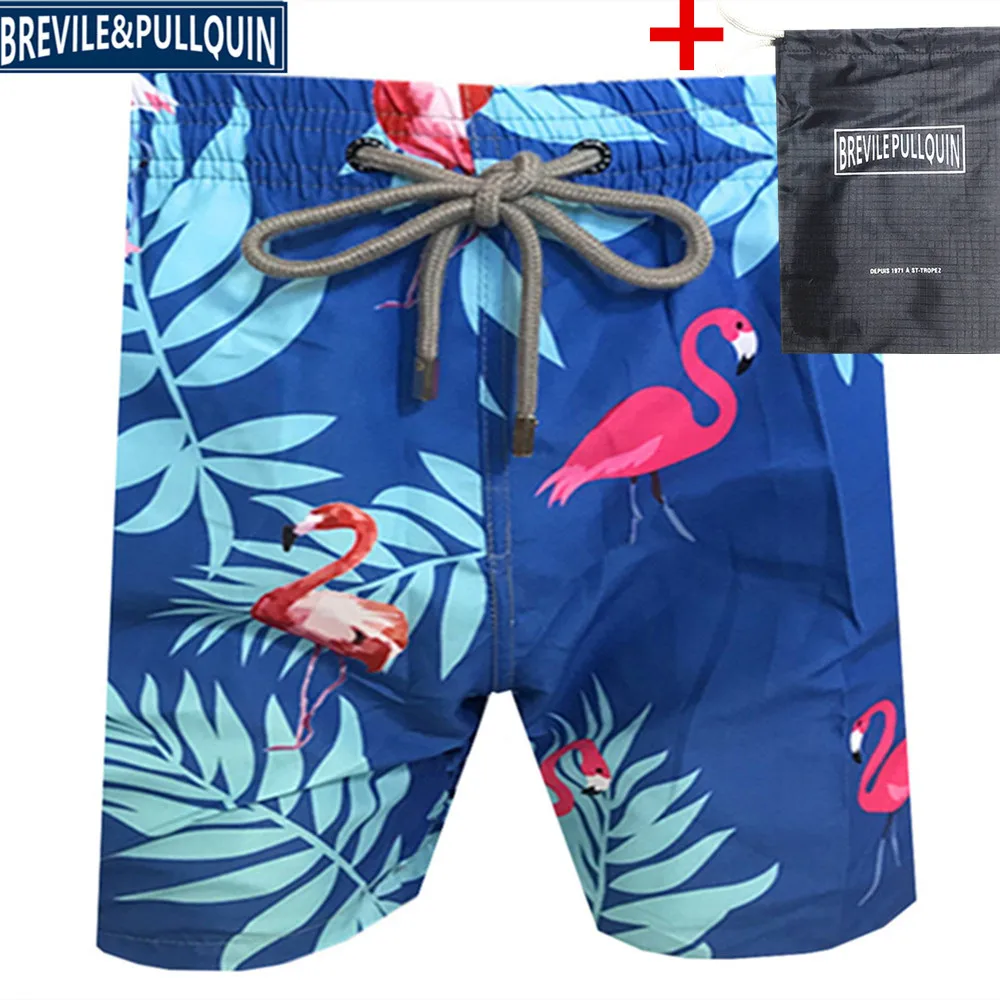 J Бренд Bermuda, купальный костюм для влюбленных, эластичный пояс, Brevile pullquin, пляжные шорты для мужчин, Черепашки, плавки, быстросохнущие+ подарочная сумка - Цвет: J