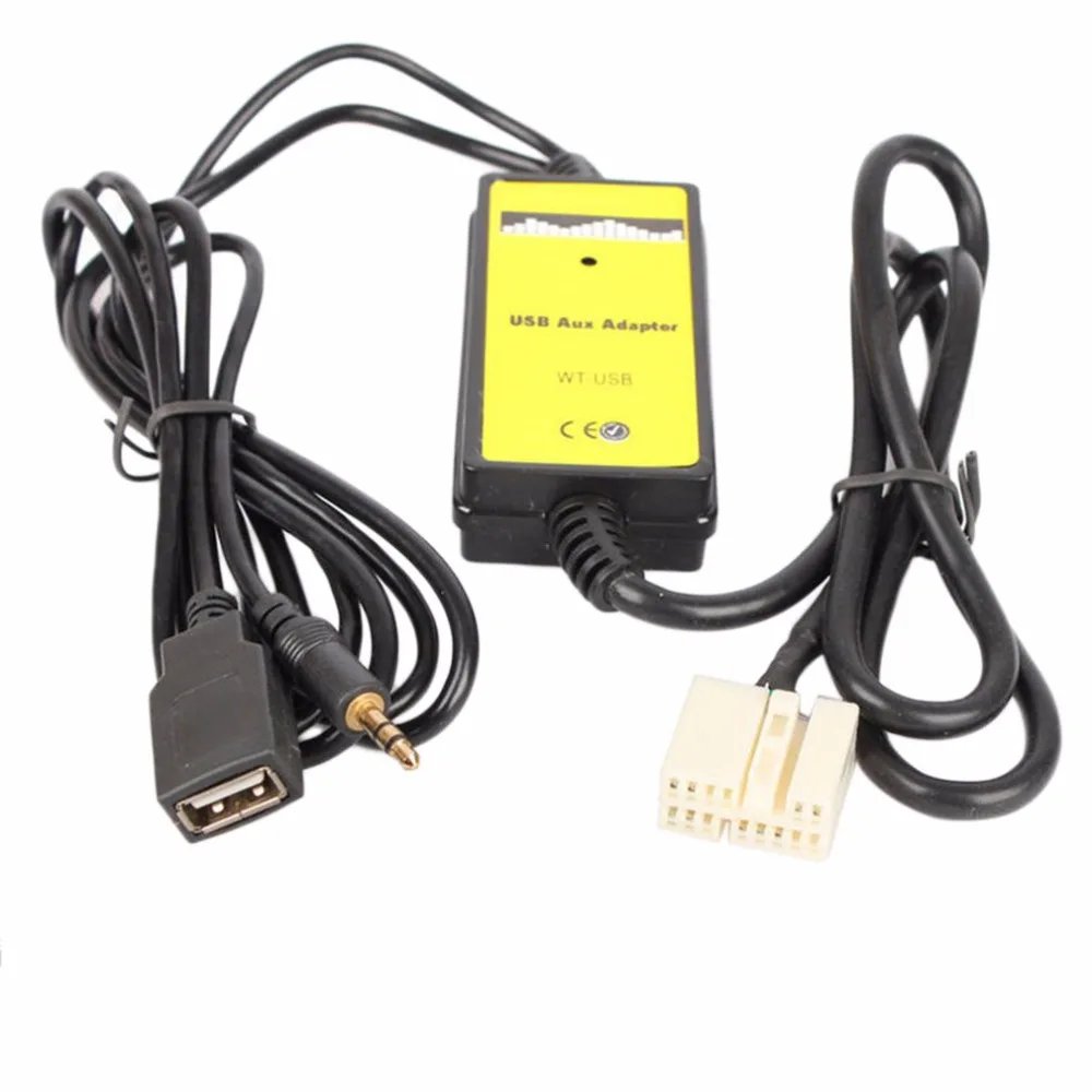 Автомобильный аудио цифровой музыкальный Aux кабель MP3 адаптер интерфейса USB для Honda 2,4 Белый Подключение Camry Corolla Горячая