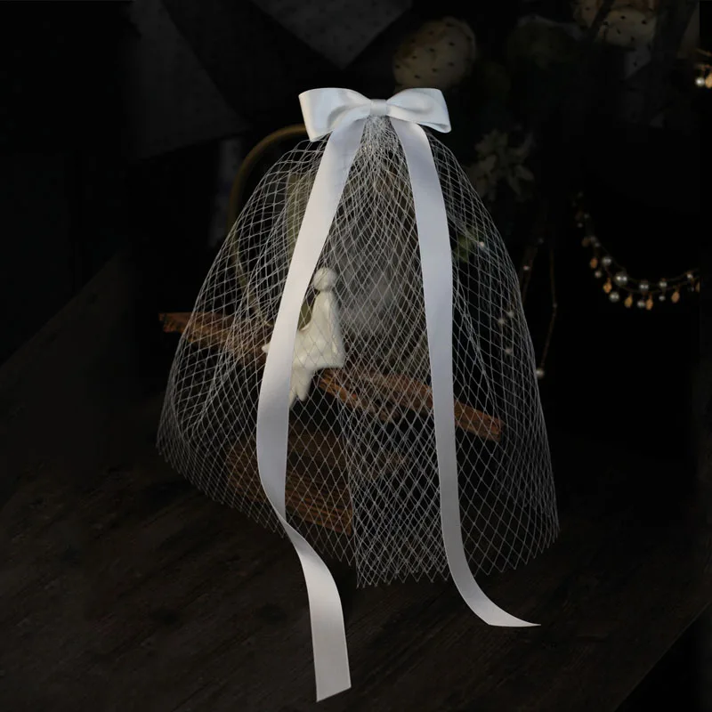 SLBRIDAL Schulter Länge Bowkot Stil Hochzeit Schleier Mit Kamm Weiß Braut Schleier Hochzeit Zubehör Für Braut Mariage Frauen – Detail 6
