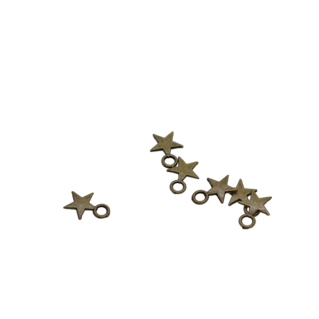 300 Pcs  Metal Stars Beads Bronze Star Pendant for Jewelry Making Pentagram Charm Pendants 10 x 8mm