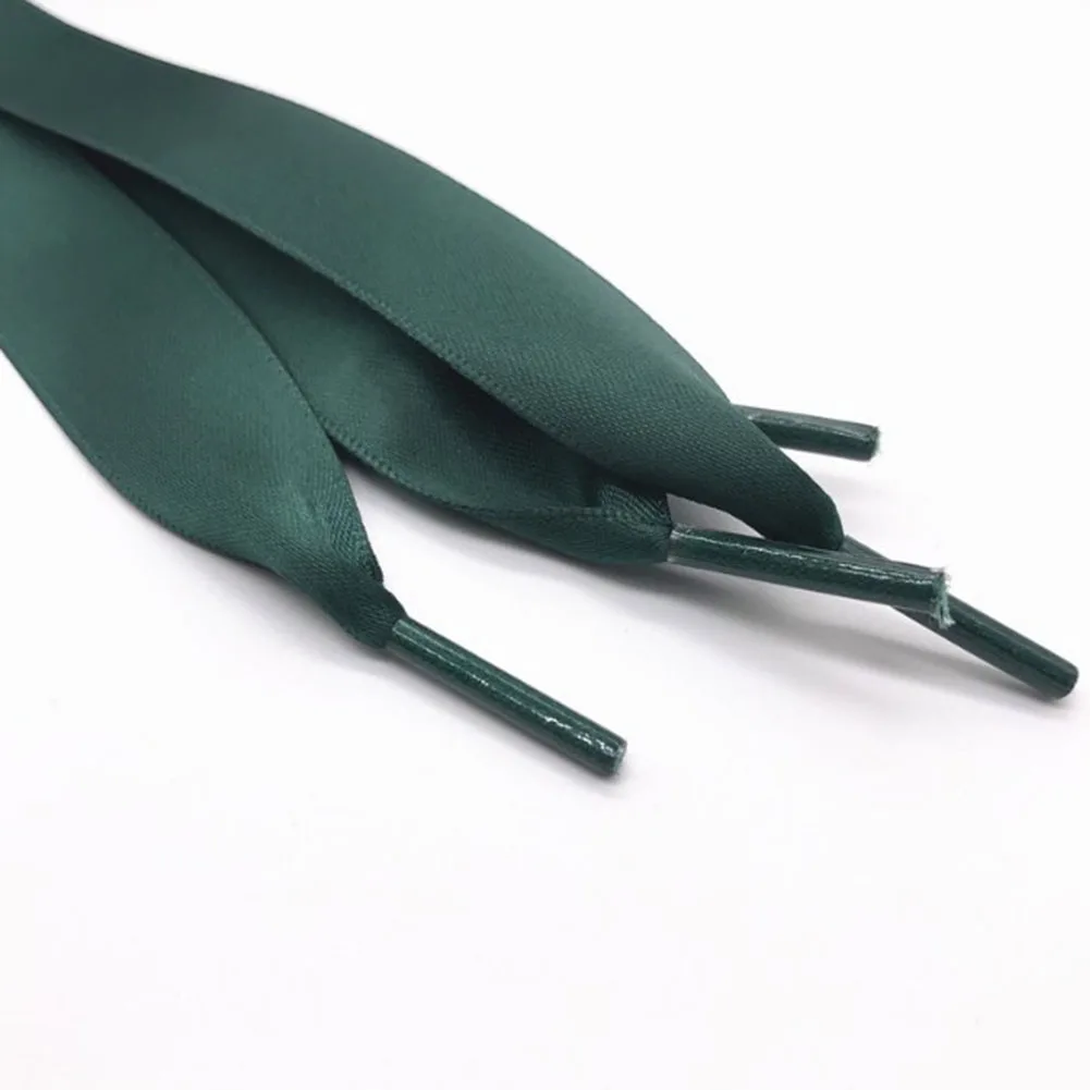 1 Pair 140cm Shoelaces Candy Color Flat Silk Ribbon Shoelaces Sneaker Shoe Strings 2cm Wide Shoelaces Ribbon Solid Color Hot