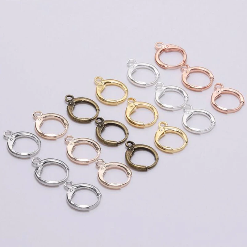 

20pcs 14*12mm Silver Gold Bronze French Lever Earring Hooks Wire Settings Base Hoops Earrings Clasps For DIY Jewelry Making