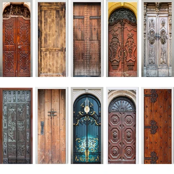 

3D Door Sticker Door Wrap Wall Sticker Mural Wallpaper Poster Self Adhesive PVC Removable Waterproof Door Decal Home Decor