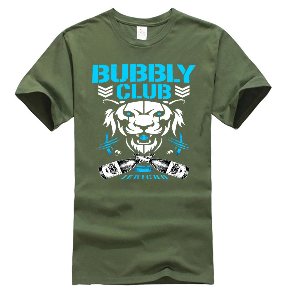Армейский зеленый Bubbly Club Chris Aew Njpw Jericho Bit Of The Bubbly пародия черная футболка S-3Xl базовые модели футболки - Цвет: Армейский зеленый
