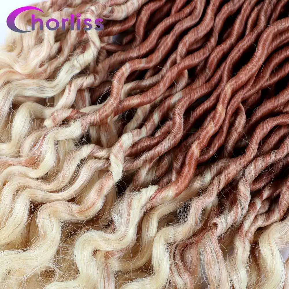 Ombre Goddess искусственные локоны в стиле Crochet волосы 20 дюймов мягкие натуральные синтетические крючком косы Chorliss богемный Африканский черный коричневый волос