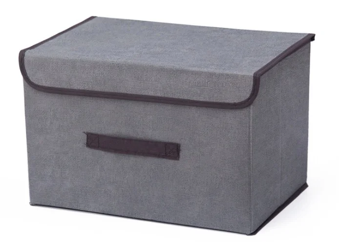 Тканевый складной контейнер-органайзер с ручками для ящика, детской комнаты, шкафа, офиса, дома - Цвет: 36x23x24 Grey