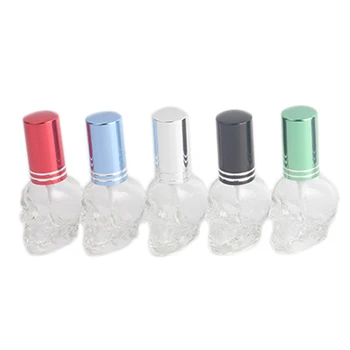 

5 Pcs 8Ml Transparent Skull Spray Glass Perfume Bottle Portable Perfume Sub-Bottle Spray Bottle Atomizer