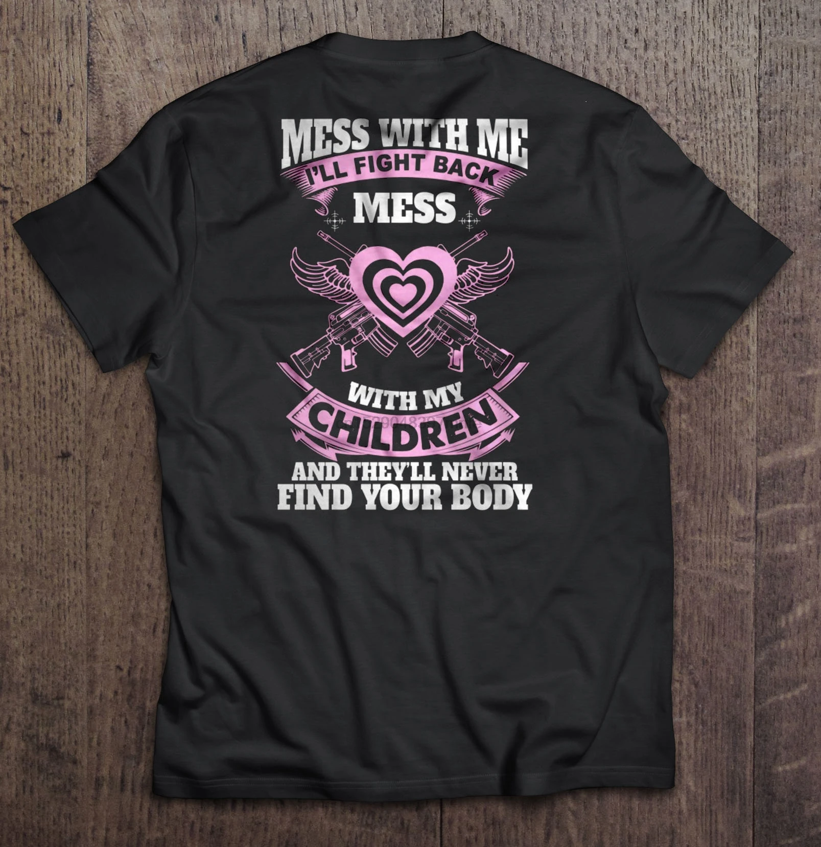 Мужская футболка со мной я буду драться своими детьми и они никогда не найдут